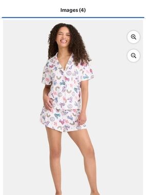 Whimsical Rainbow & Animal Print Short Pajama Set - Pastel Multi